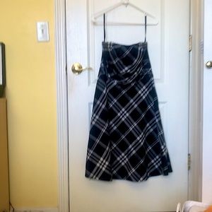 White House Black Market Size 8 Strapless Plaid Dress